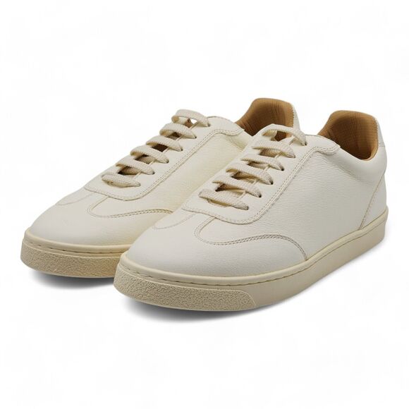 Brunello Cucinelli Deerskin Leather Low Top Sneakers Off White size 40 7US $995 - Picture 3 of 9